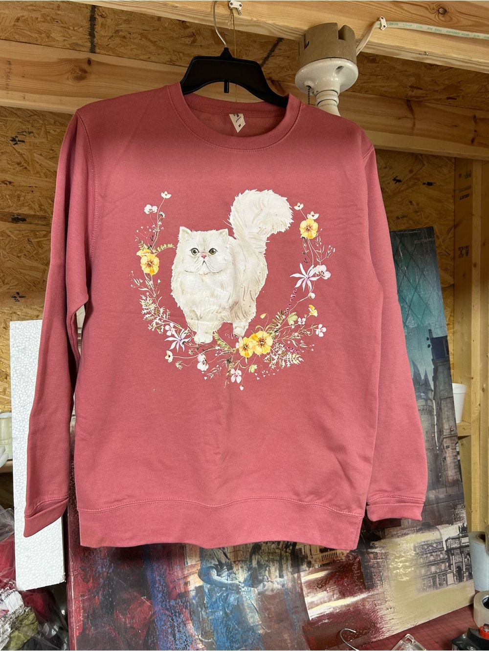 Vintage Sweatshirt Persian Cat Medium COTTON LiKe New!!